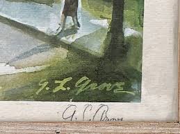 1950 s artist g l grove framed signed