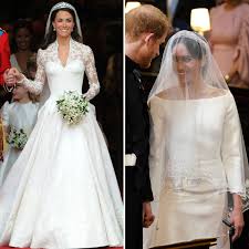 Borrow from her wedding day style with these gorgeous preowned gowns. Compare Meghan Markle Rsquo S Wedding Dress To Kate Middleton Rsquo S Bridal Gown Instyle