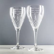 Personalised Cut Crystal Wine Glasses