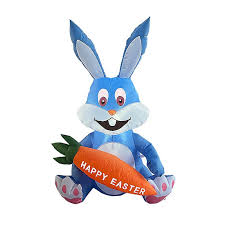 easter bunny inflatable holding easter