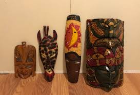 African Tribal Wood Masks Wall Decor