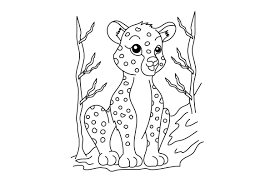 cheetah coloring page svg cut file by