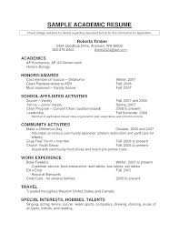 College Scholarship Resume Template Academic Resume Template For