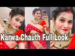 karwa chauth full makeup look in trendy