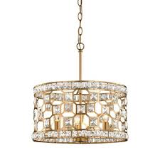 Fifth And Main Lighting Paris 3 Light Champagne Gold With Clear Crystal Pendant Wl 2176 The Home Depot