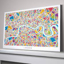 london map art print colours by