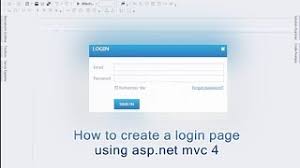 create a login page using asp net mvc 4
