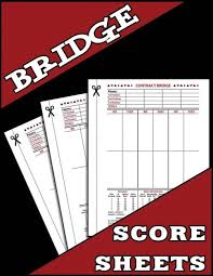 bridge score sheets contract bridge