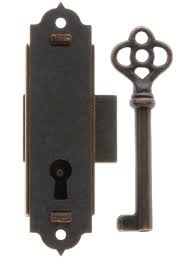 narrow vertical cabinet lock with