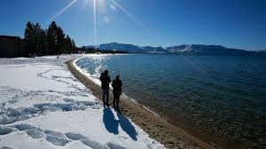 Lying at 6,225 ft (1,897 m), it straddles the state line between california and nevada, west of carson city. Snowmelt Pushes Lake Tahoe Water Level Close To Legal Limit Abc News