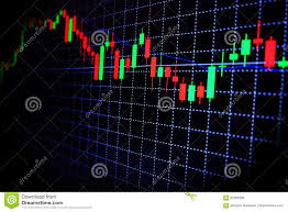 Stock Market Green And Red Graph With Black Background