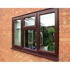 Glossy Upvc Brown Color Window Size