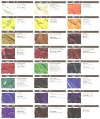 color charts pigment information on