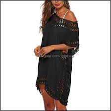 loose tunic beach cold shoulder dress