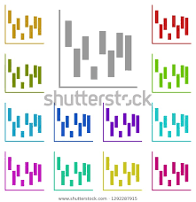 Waterfall Chart Icon Multi Color Simple Stock Vector