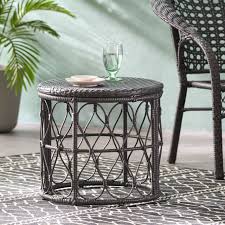 Outdoor Wicker Side Table For