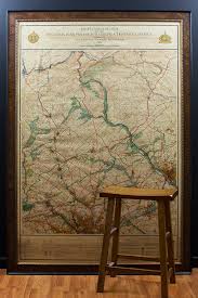 large antique map in picture frame
