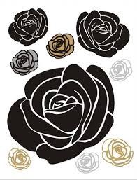 All roses are close relatives of cherries. Flock Wall Tattoo Wall Sticker Tattoo Wall Decoration Tuv Flowers Roses Black Gold