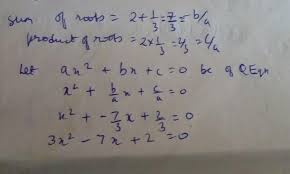 Find A Quadratic Equation Whose Roots