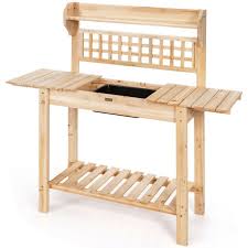 Wood Garden Work Bench With Removable