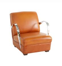 Vintage heritage aged brown leather lounge armchair & ottoman tufted buttons. Vintage Art Deco Original Chrome Leather Lounge Chair Rejuvenation