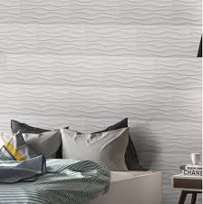 Dymo Wavy White Glossy Ceramic Wall Tile