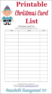 christmas card list printable plan who