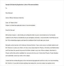 Sample Scholarship Application Letter