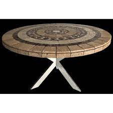 Canyon Round Mosaic Stone Tile Dining Table