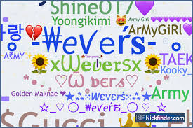 nicknames for wevers bts army