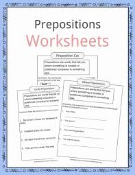 It is a word that comes after the noun, pronoun or verb. Prepositions Definition Worksheets Examples In Text For Kids