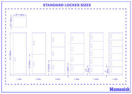 standard locker sizes with diagram