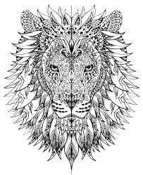 Lion, ( panthera leo ), large, powerfully built cat (family felidae) that is second in size only to the tiger. Lion Head Animals Coloring Pages 100 Mandalas Zen Anti Stress