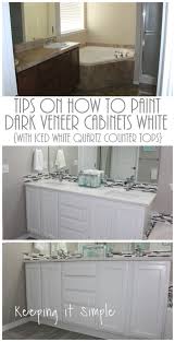 to paint dark veneer cabinets white