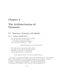 Chapter 5 The Arithmetization Of Geometry