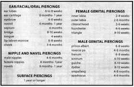 Healing Times For Body Piercings Facial Piercings Mouth