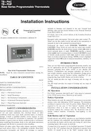 In manuals, presented on guidessimo.com you can always find the following information actions in the event of a carrier programmable thermostats malfunction, methods for promptly solving problems on the spot, warning. Carrier Tb Pac Users Manual 7si
