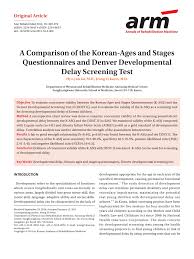 Pdf A Comparison Of The Korean Ages And Stages