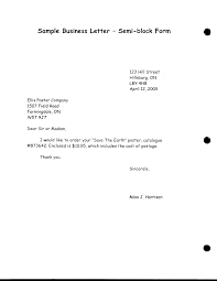 Semi block format business letter layout 