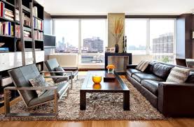 elegant look with a brown leather sofa