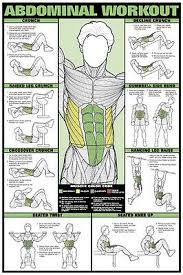 Abdominal Workout Wall Chart Professional Fitness Training