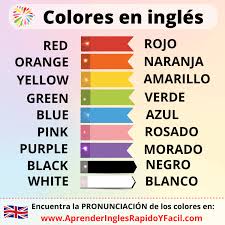 colores en inglés y español lista y