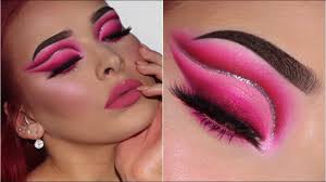 bright pink glitter cut crease