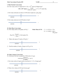6.02 x 1023 of anything, usually atoms or molecules. Mixed Mole Conversions Worksheet
