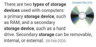 define the types of storage devices
