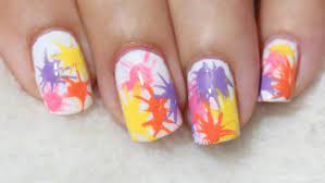 real asian beauty paint splatter nail art