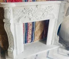 60 Inch White Marble Fireplace
