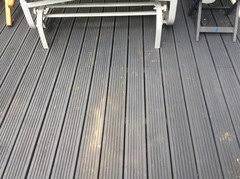five weeks after painting my deck