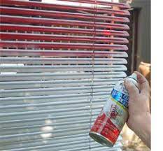 You will need 2 or 3 coats because fabric absorbs the paint very quickly and it will dry lighter than the color you paint. Spray Paint Blinds To Add Pop Kitchen Blinds Diy Blinds Mini Blinds