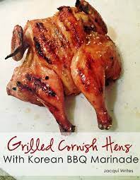 grilled cornish hens with a korean bbq